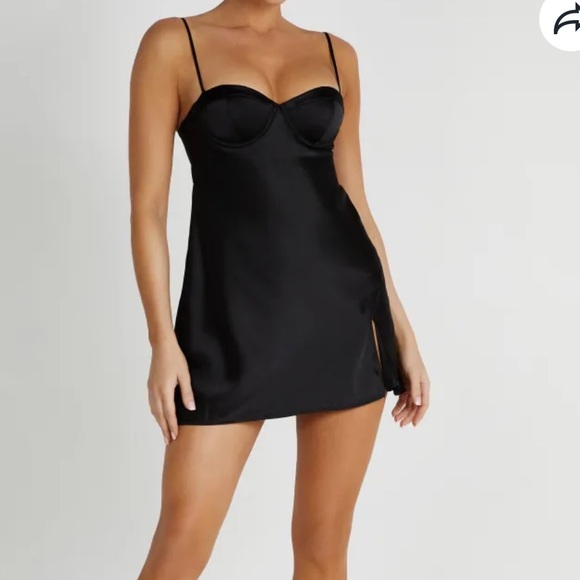 Meshki Dresses & Skirts - MESHKI ZAHLI TOP STITCH SATIN MINI DRESS NWT